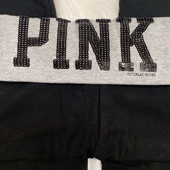 Victoria’s Secret Fold over Pant  Sequin “PINK” NWT Excellent Condition - Picture 7 of 8